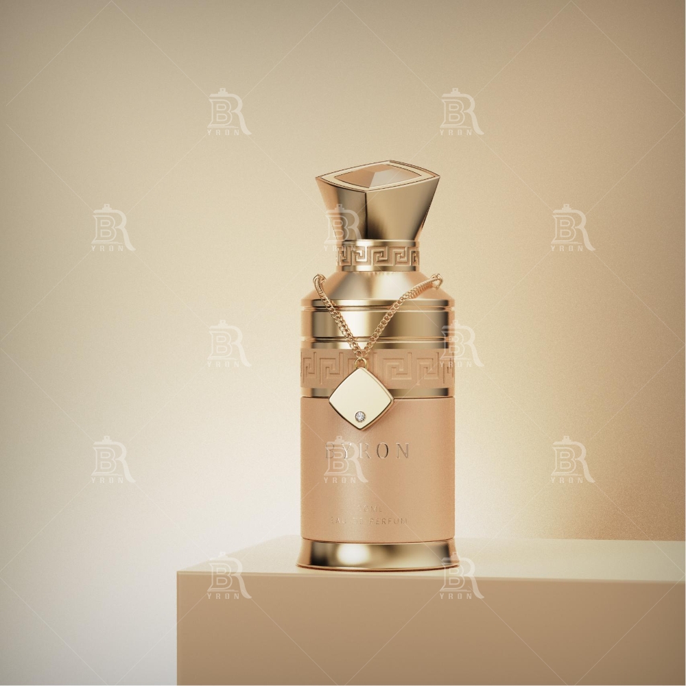 Byron 100ml Perfume Bottle &ndash; Teal & Gold Geometric Luxury Fragrance Container