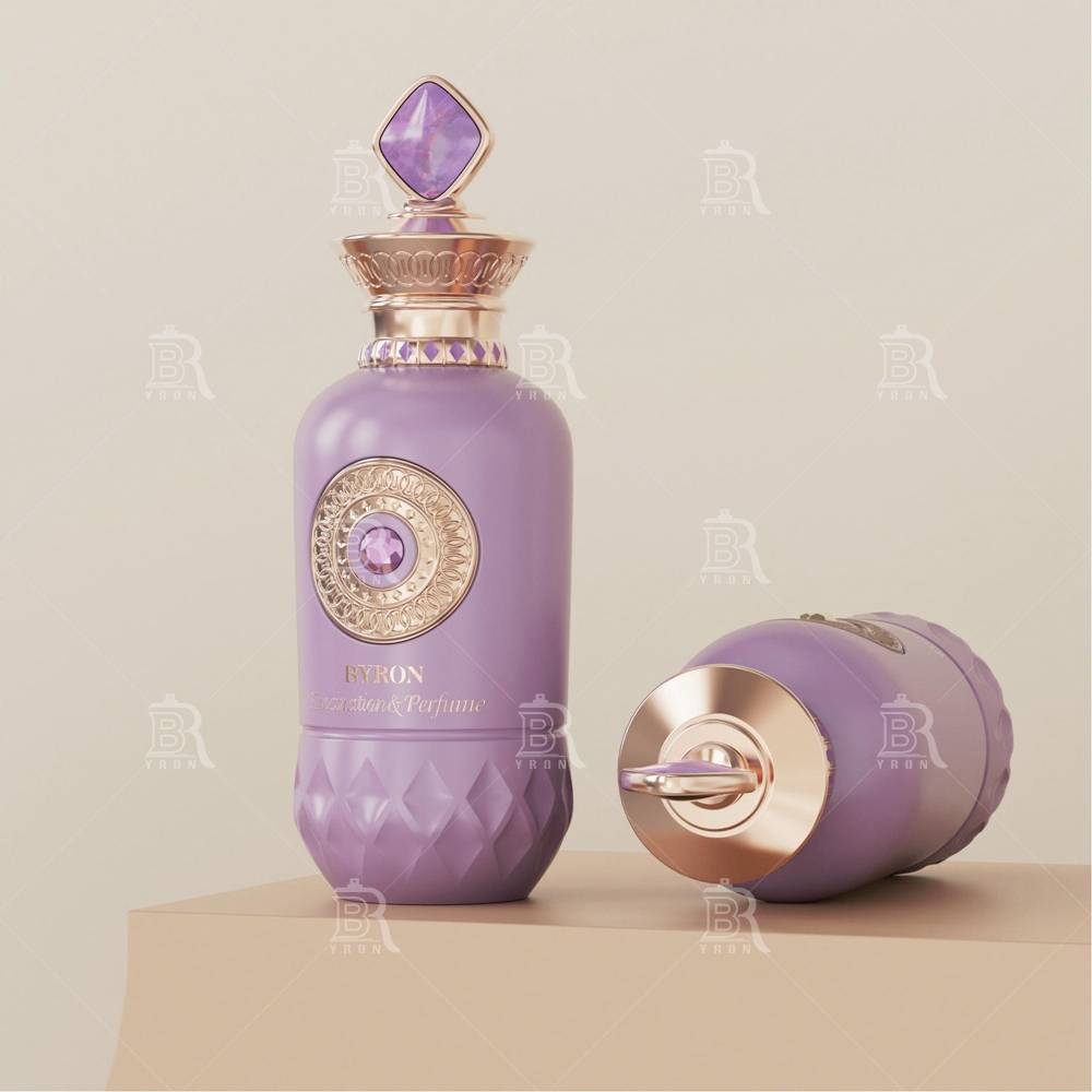 Byron 100ml Pink Diamond Crown Perfume Bottle &ndash; Regal Gemstone Top Luxury Scent Bottle