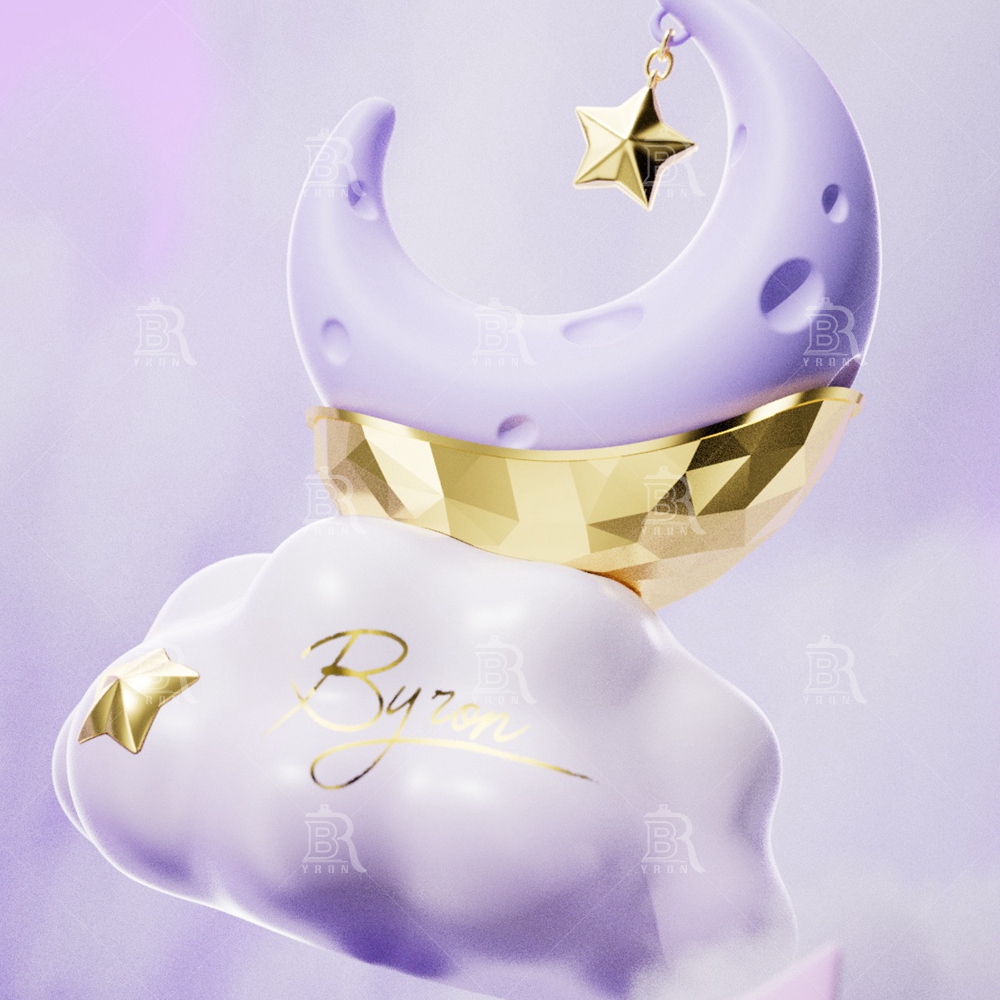 Byron 100ml Pink Moon & Cloud Perfume Bottle &ndash; Celestial Dreamy Luxury Fragrance Design