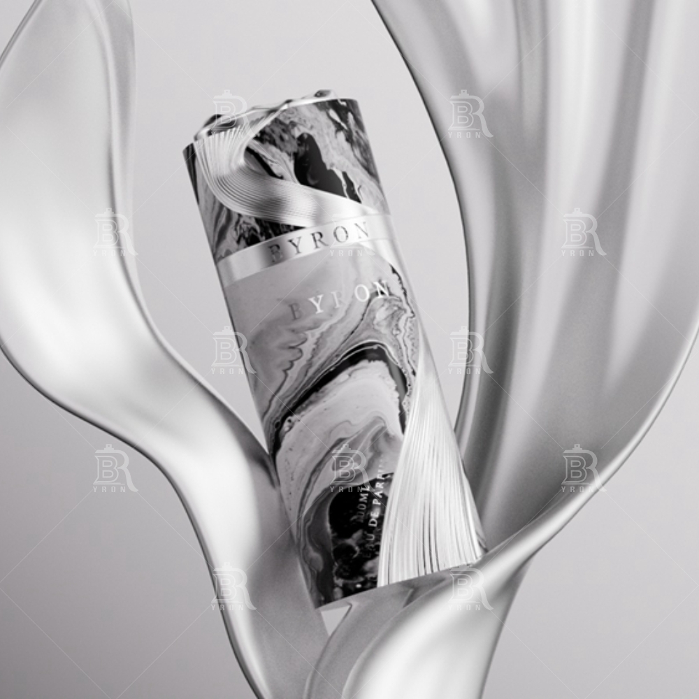 Byron 100ml Mauve Silk Wrap Perfume Bottle &ndash; Modern Minimalist Luxury Scent Vessel