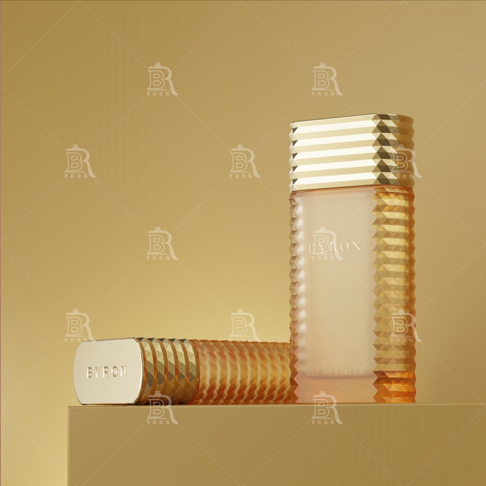 Byron 100ml Black Ribbed Perfume Bottle &ndash; Modern Textured Glass Luxury Fragrance Container