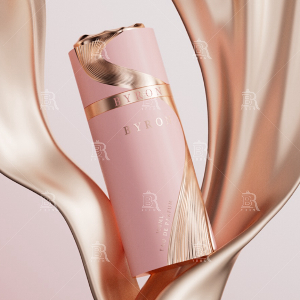 Byron 100ml Mauve Silk Wrap Perfume Bottle &ndash; Modern Minimalist Luxury Scent Vessel