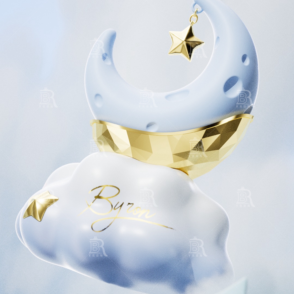 Byron 100ml Pink Moon & Cloud Perfume Bottle &ndash; Celestial Dreamy Luxury Fragrance Design