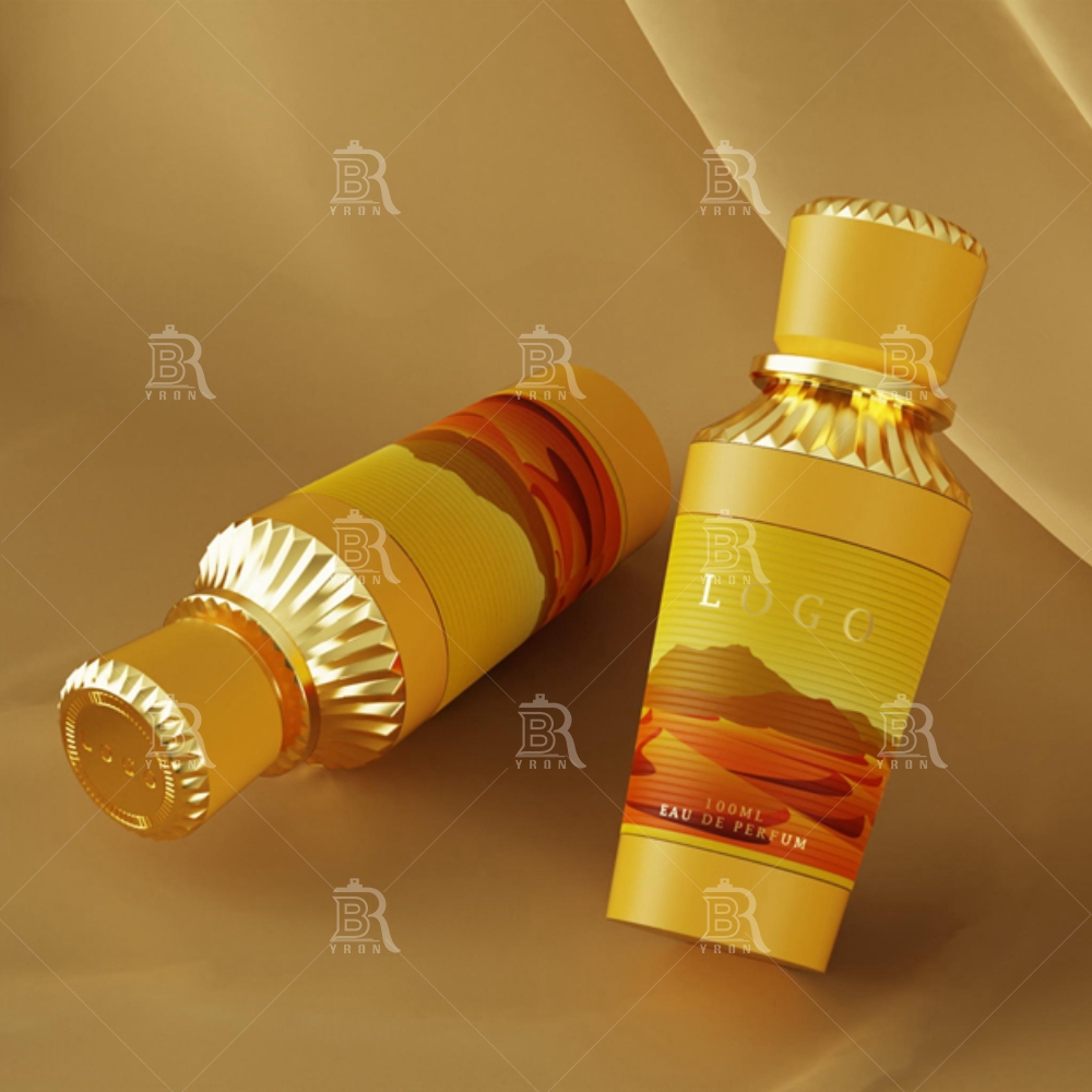 Byron 100ml Amber Gradient Perfume Bottle &ndash; Warm Sunset Tone Luxury Glass Design