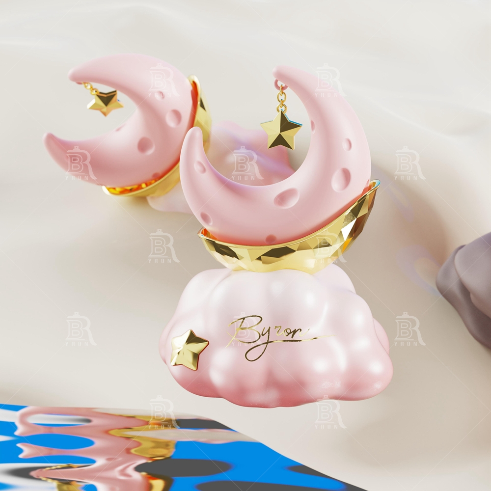 Byron 100ml Pink Moon & Cloud Perfume Bottle &ndash; Celestial Dreamy Luxury Fragrance Design