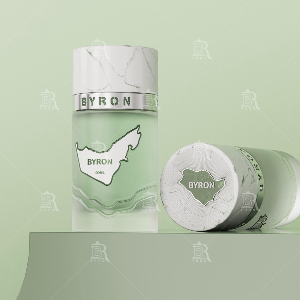 Byron 100ml Marble Green Perfume Bottle &ndash; Nature-Inspired Stone Texture Fragrance Jar