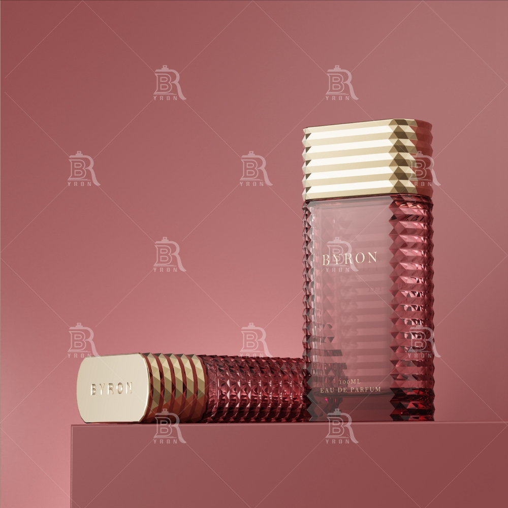 Byron 100ml Black Ribbed Perfume Bottle &ndash; Modern Textured Glass Luxury Fragrance Container