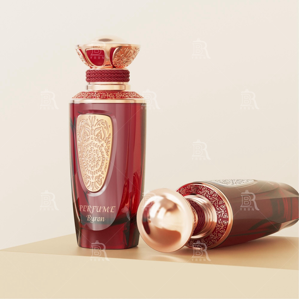 Byron 100ml Yellow Embossed Perfume Bottle &ndash; Royal Gold Accent Classic Luxury Design