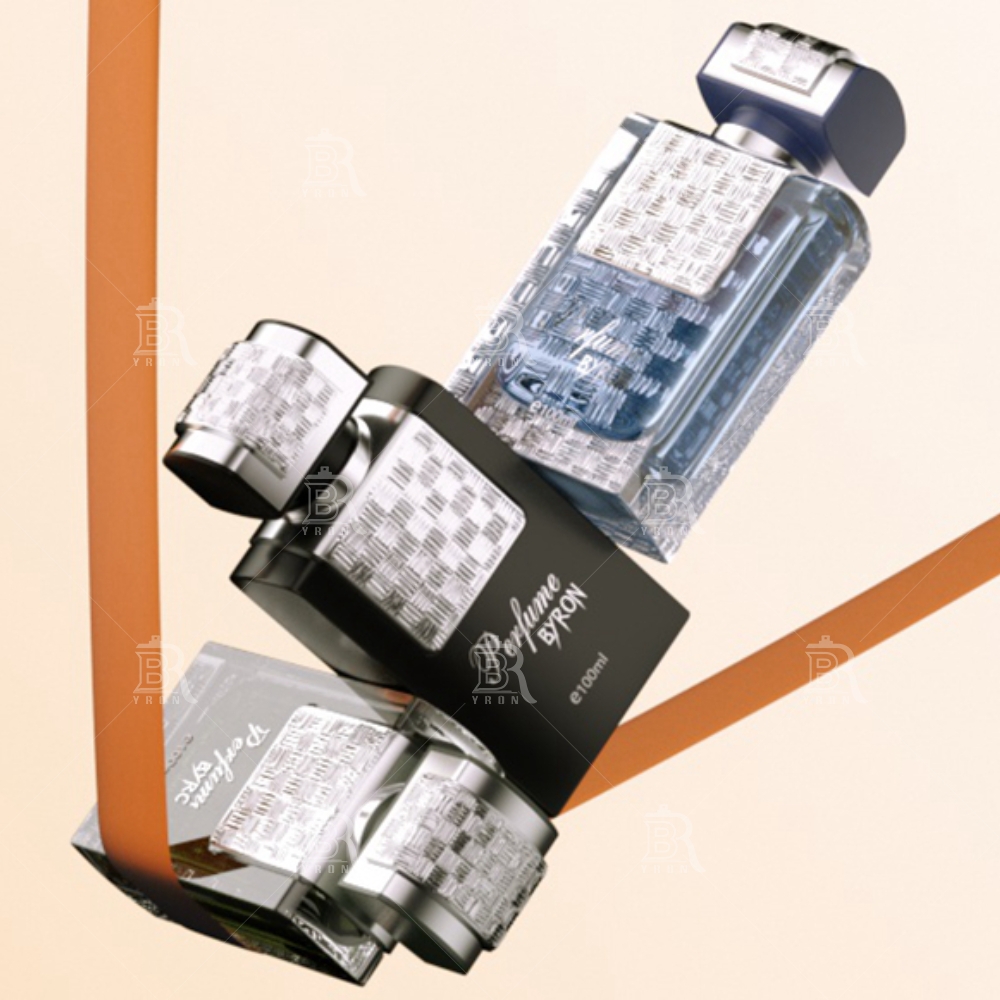 Byron 100ml Black Woven Texture Perfume Bottle &ndash; Sophisticated Matte Finish Fragrance