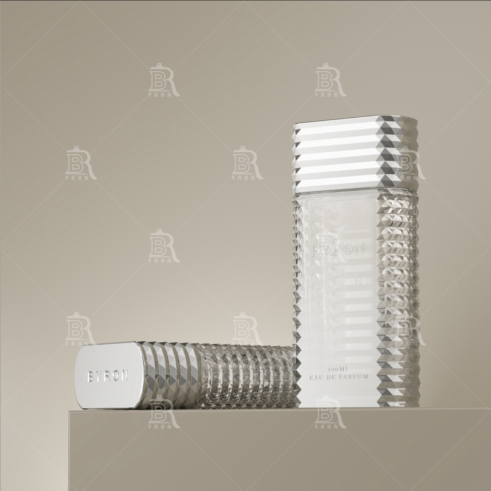 Byron 100ml Black Ribbed Perfume Bottle &ndash; Modern Textured Glass Luxury Fragrance Container