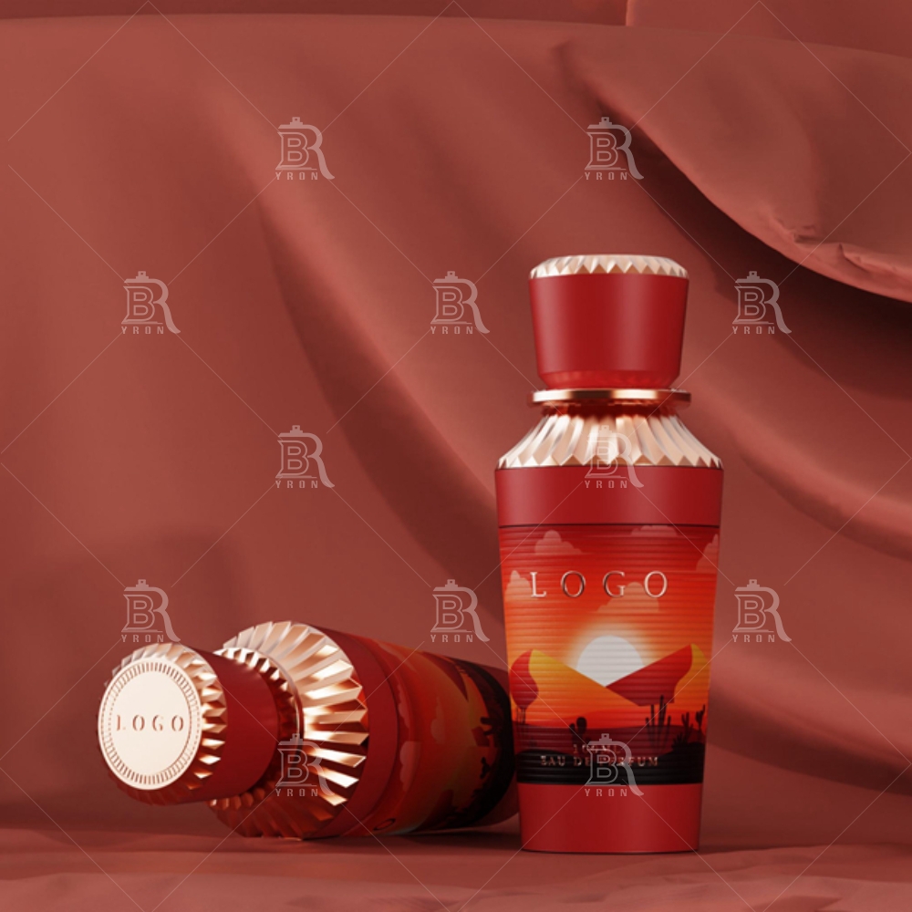 Byron 100ml Amber Gradient Perfume Bottle &ndash; Warm Sunset Tone Luxury Glass Design