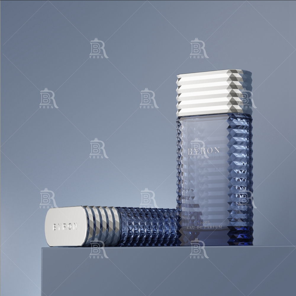 Byron 100ml Black Ribbed Perfume Bottle &ndash; Modern Textured Glass Luxury Fragrance Container