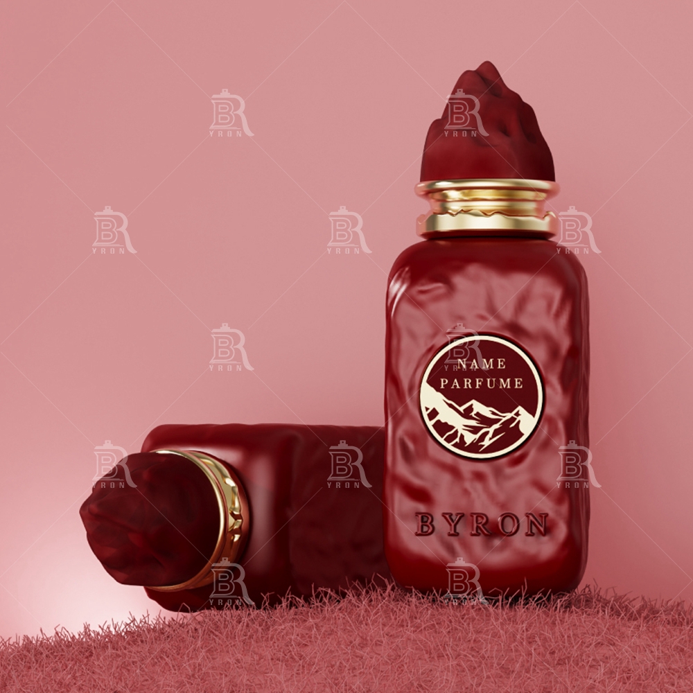 Byron 100ml Velvet Red Perfume Bottle &ndash; Plush Textured Luxury Fragrance with Gold Seal