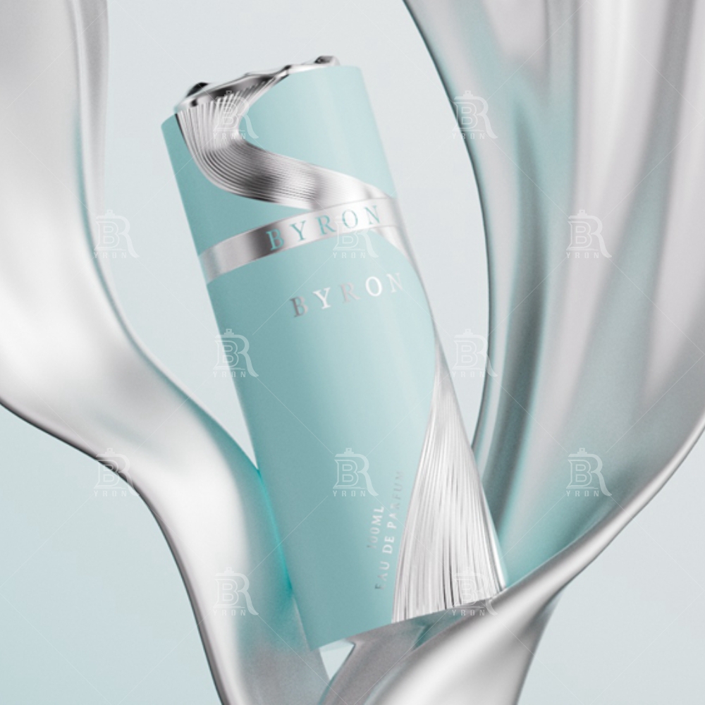 Byron 100ml Mauve Silk Wrap Perfume Bottle &ndash; Modern Minimalist Luxury Scent Vessel