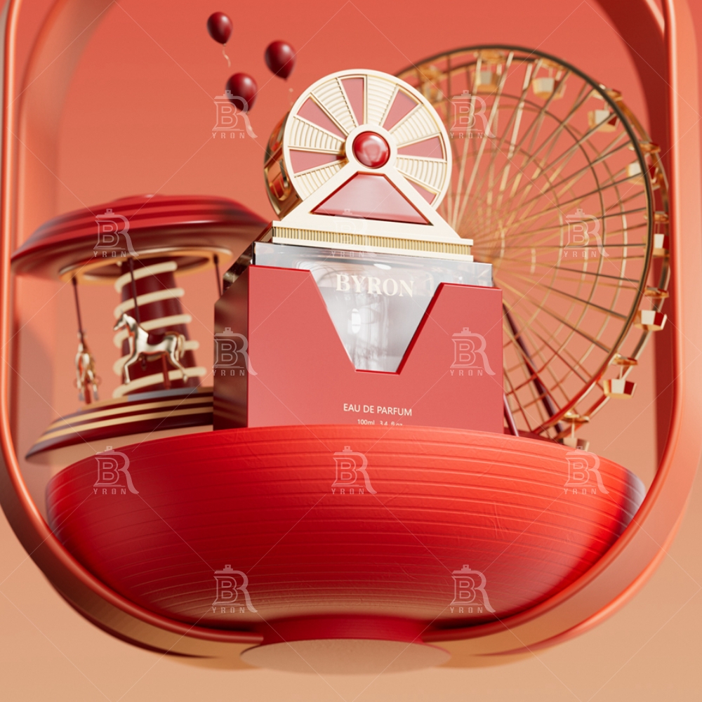 Byron 100ml Red Ferris Wheel Perfume Bottle &ndash; Carnival-Themed Luxury Scent Vessel