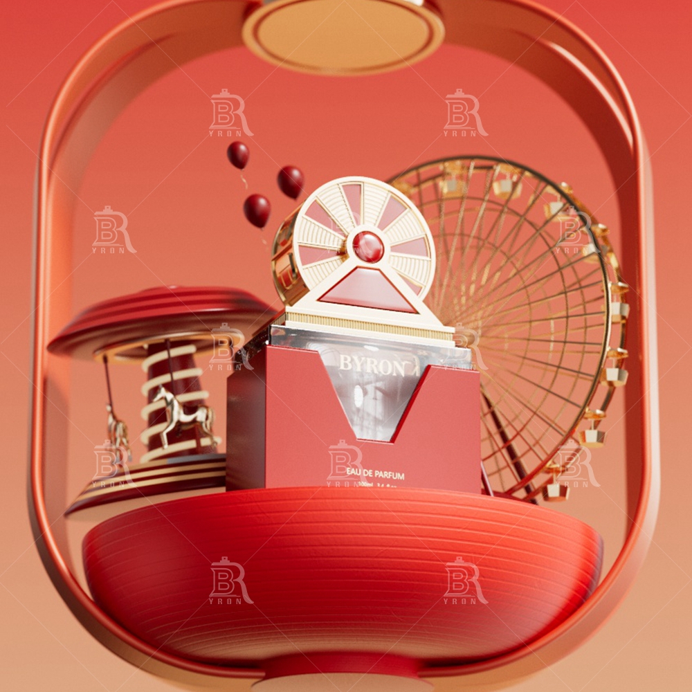 Byron 100ml Red Ferris Wheel Perfume Bottle &ndash; Carnival-Themed Luxury Scent Vessel