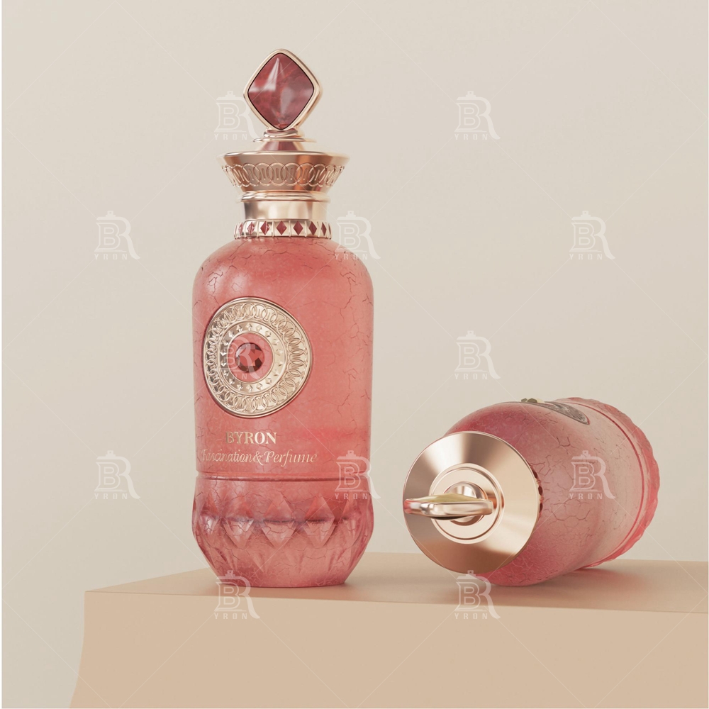 Byron 100ml Pink Diamond Crown Perfume Bottle &ndash; Regal Gemstone Top Luxury Scent Bottle