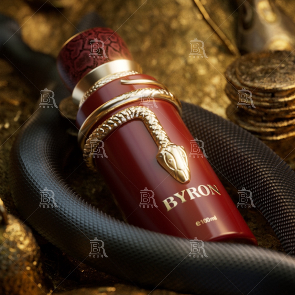 Byron 100ml Red Snake Wrap Perfume Bottle &ndash; Bold Serpent Motif Elegant Fragrance Jar
