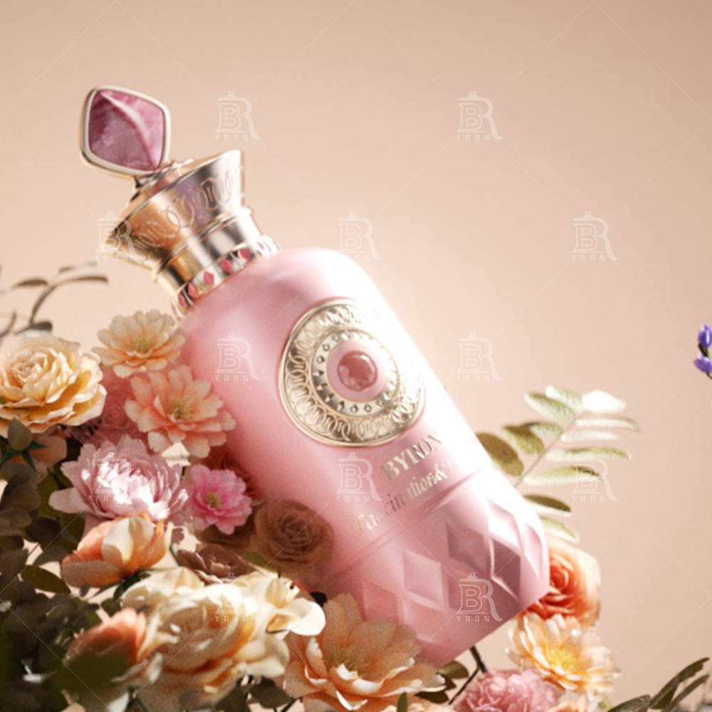 Byron 100ml Pink Diamond Crown Perfume Bottle &ndash; Regal Gemstone Top Luxury Scent Bottle