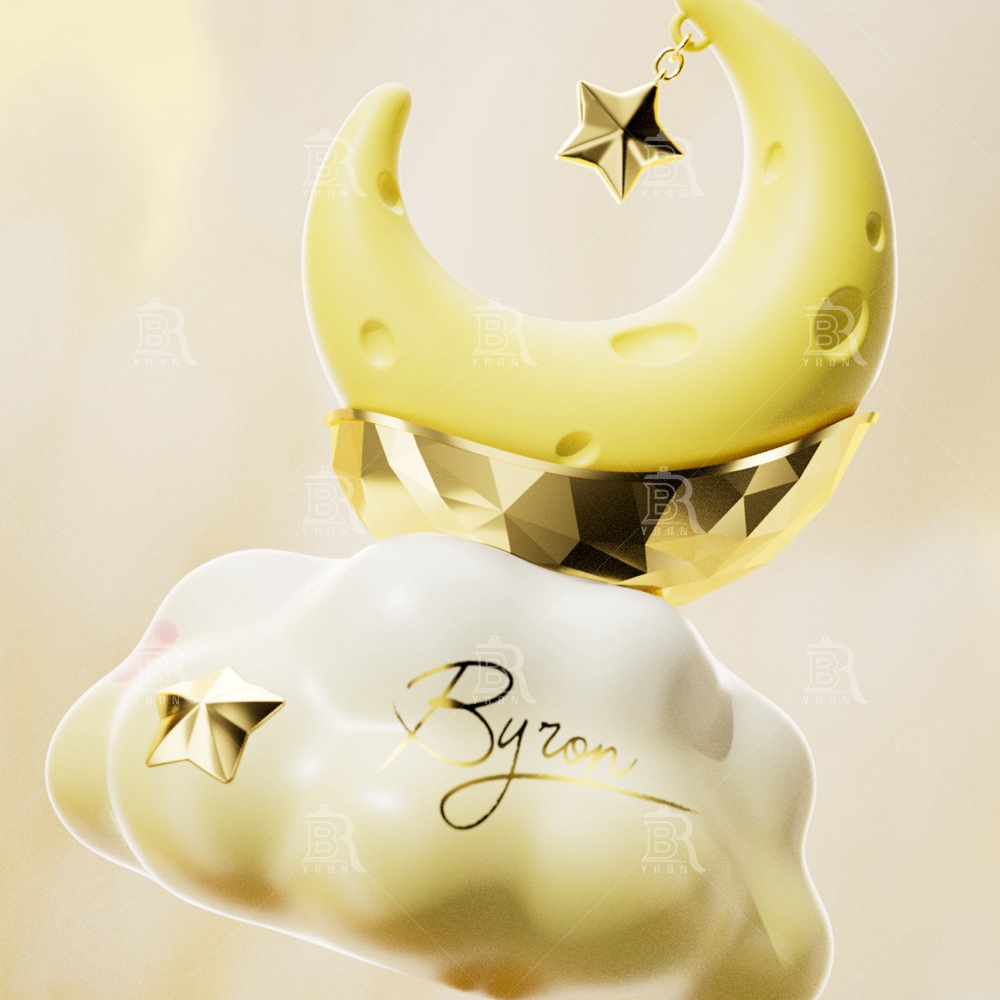 Byron 100ml Pink Moon & Cloud Perfume Bottle &ndash; Celestial Dreamy Luxury Fragrance Design