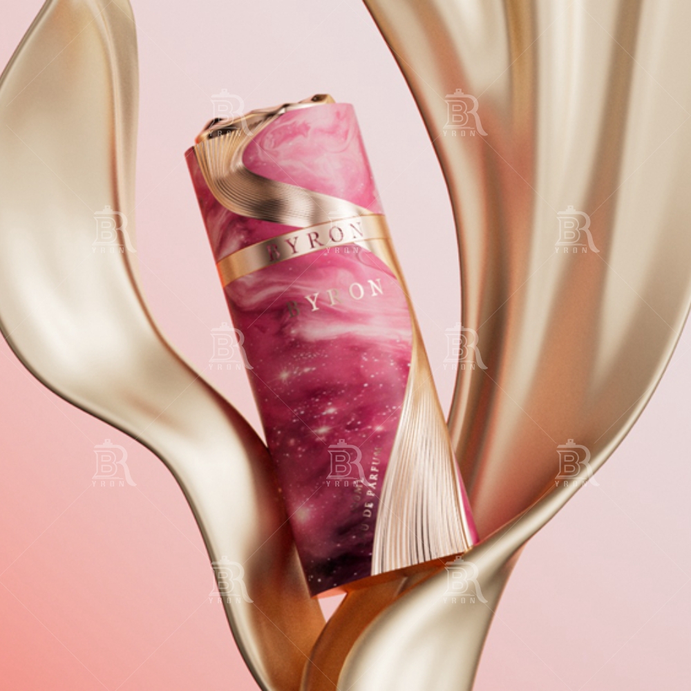 Byron 100ml Mauve Silk Wrap Perfume Bottle &ndash; Modern Minimalist Luxury Scent Vessel