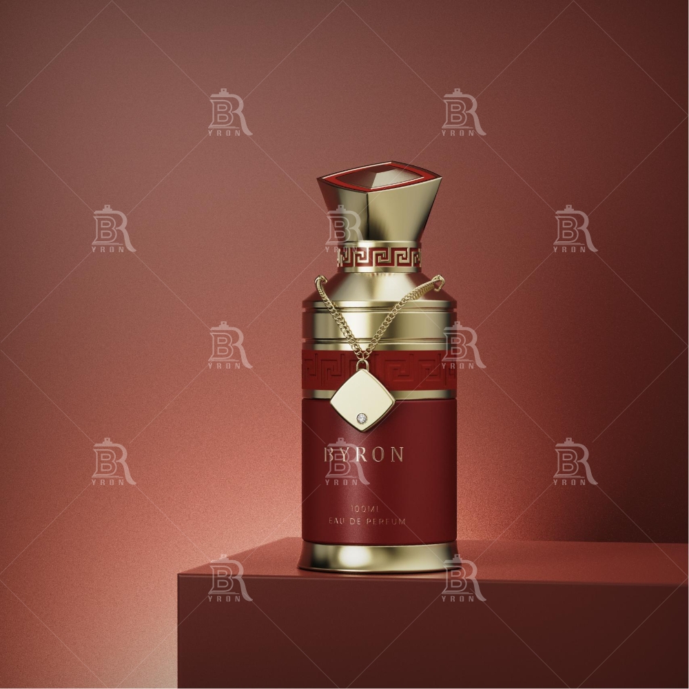 Byron 100ml Perfume Bottle &ndash; Teal & Gold Geometric Luxury Fragrance Container