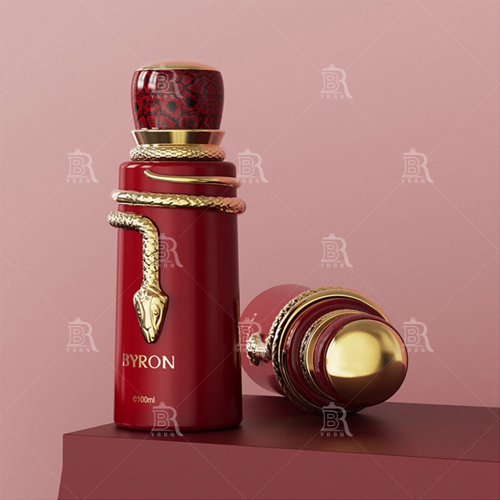 Byron 100ml Red Snake Wrap Perfume Bottle &ndash; Bold Serpent Motif Elegant Fragrance Jar