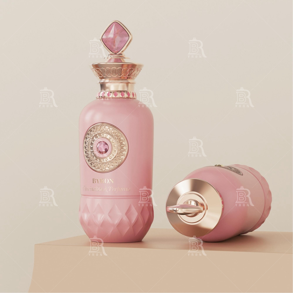 Byron 100ml Pink Diamond Crown Perfume Bottle &ndash; Regal Gemstone Top Luxury Scent Bottle