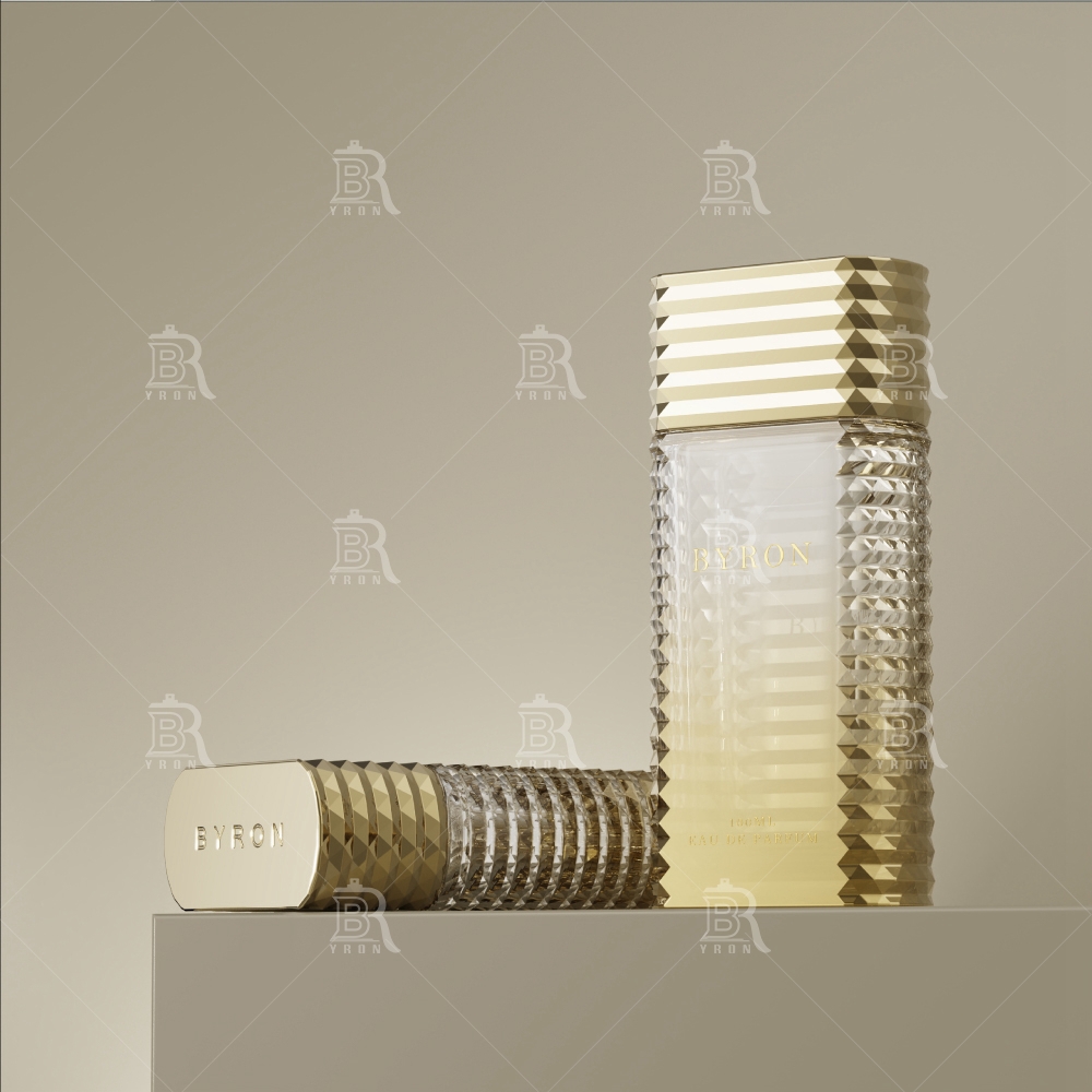 Byron 100ml Black Ribbed Perfume Bottle &ndash; Modern Textured Glass Luxury Fragrance Container