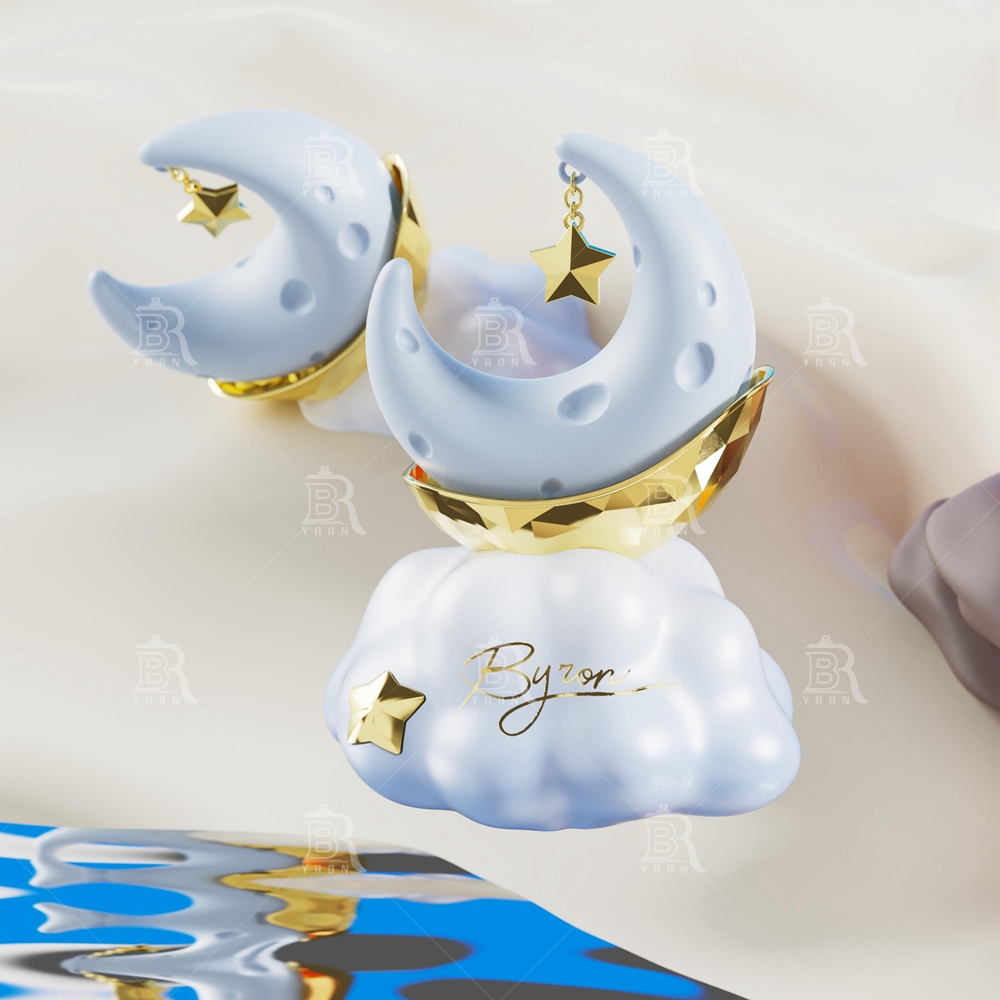 Byron 100ml Pink Moon & Cloud Perfume Bottle &ndash; Celestial Dreamy Luxury Fragrance Design