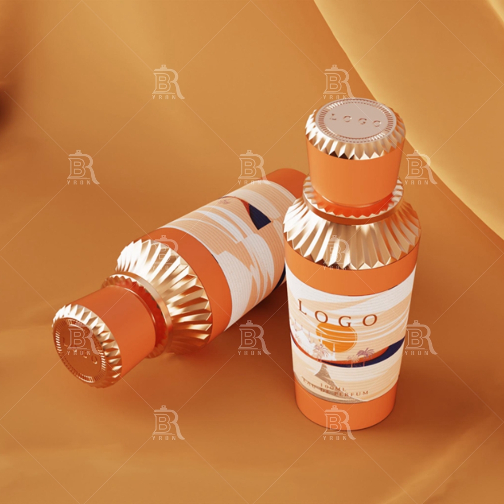 Byron 100ml Amber Gradient Perfume Bottle &ndash; Warm Sunset Tone Luxury Glass Design