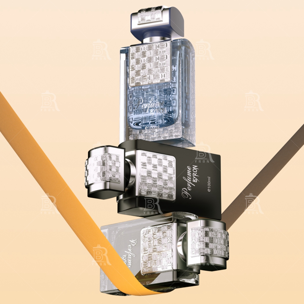 Byron 100ml Black Woven Texture Perfume Bottle &ndash; Sophisticated Matte Finish Fragrance