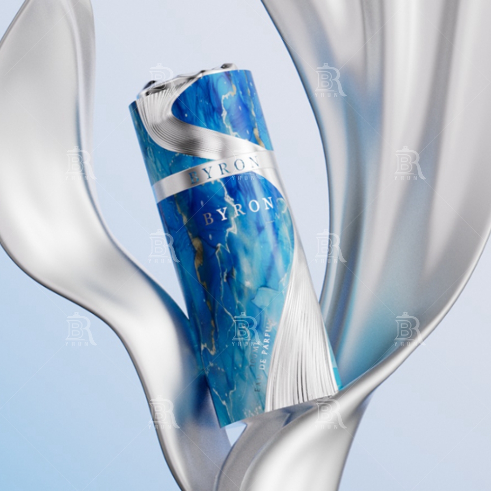 Byron 100ml Mauve Silk Wrap Perfume Bottle &ndash; Modern Minimalist Luxury Scent Vessel