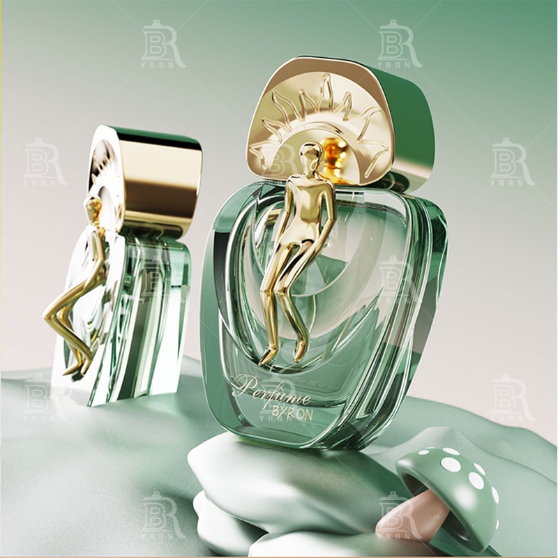 Customization of BYRON Perfume Packaging Materials_ABS Gold-Plated Cap Coated Glass Bottle_Gilded Lo