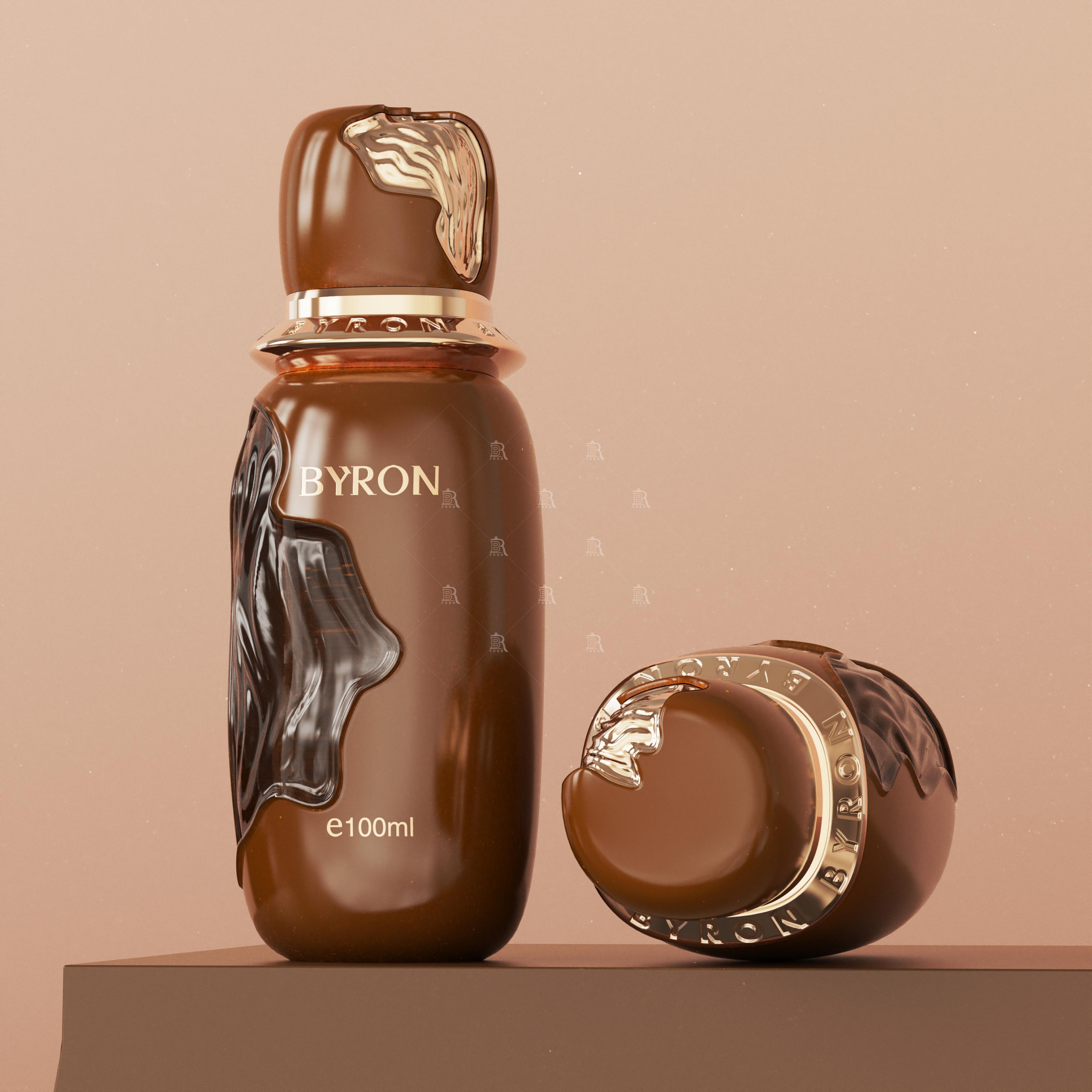 100ml BYRON Perfume Bottle_Multi-color Lacquer Bottle_Metal Embossed Cap Custom