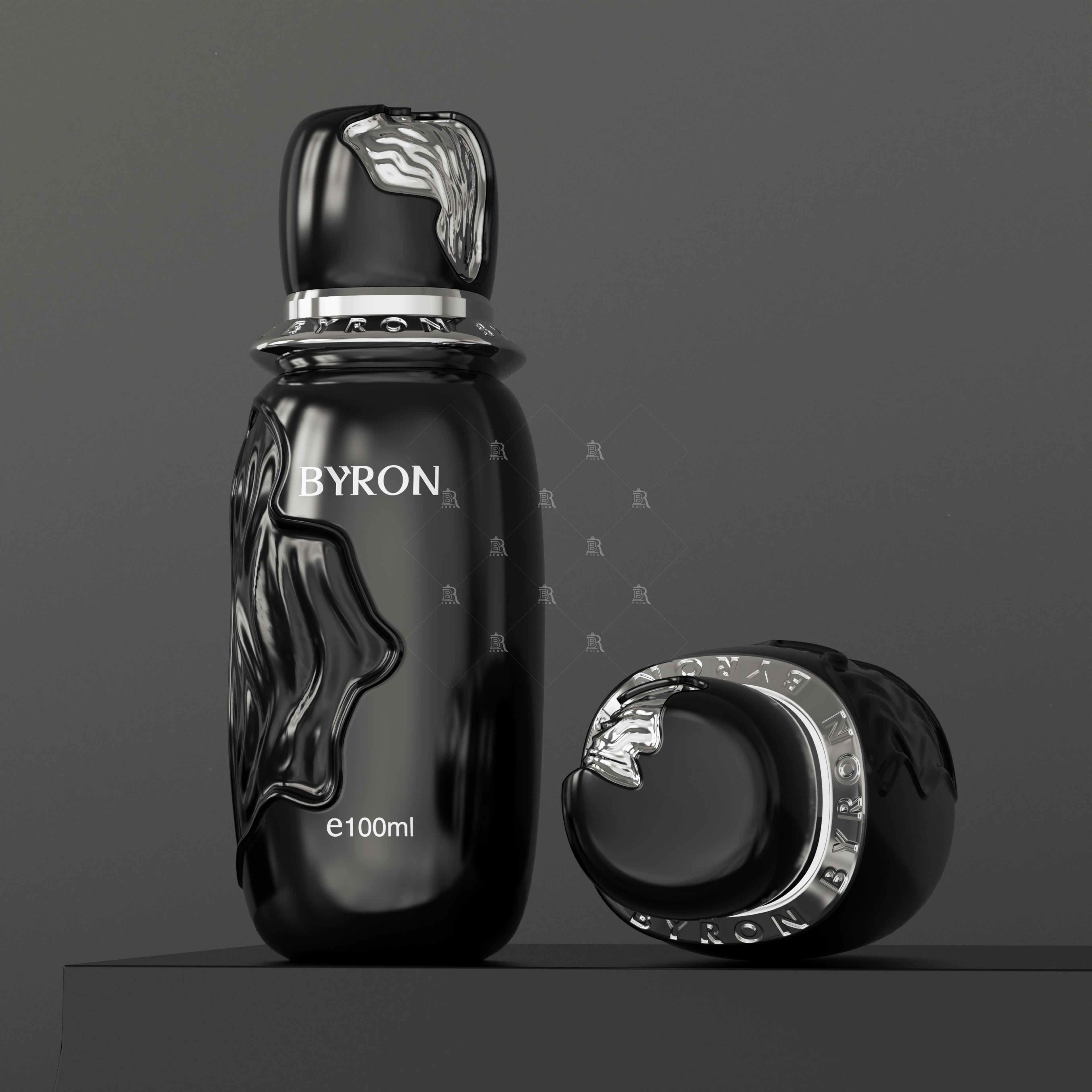 100ml BYRON Perfume Bottle_Multi-color Lacquer Bottle_Metal Embossed Cap Custom