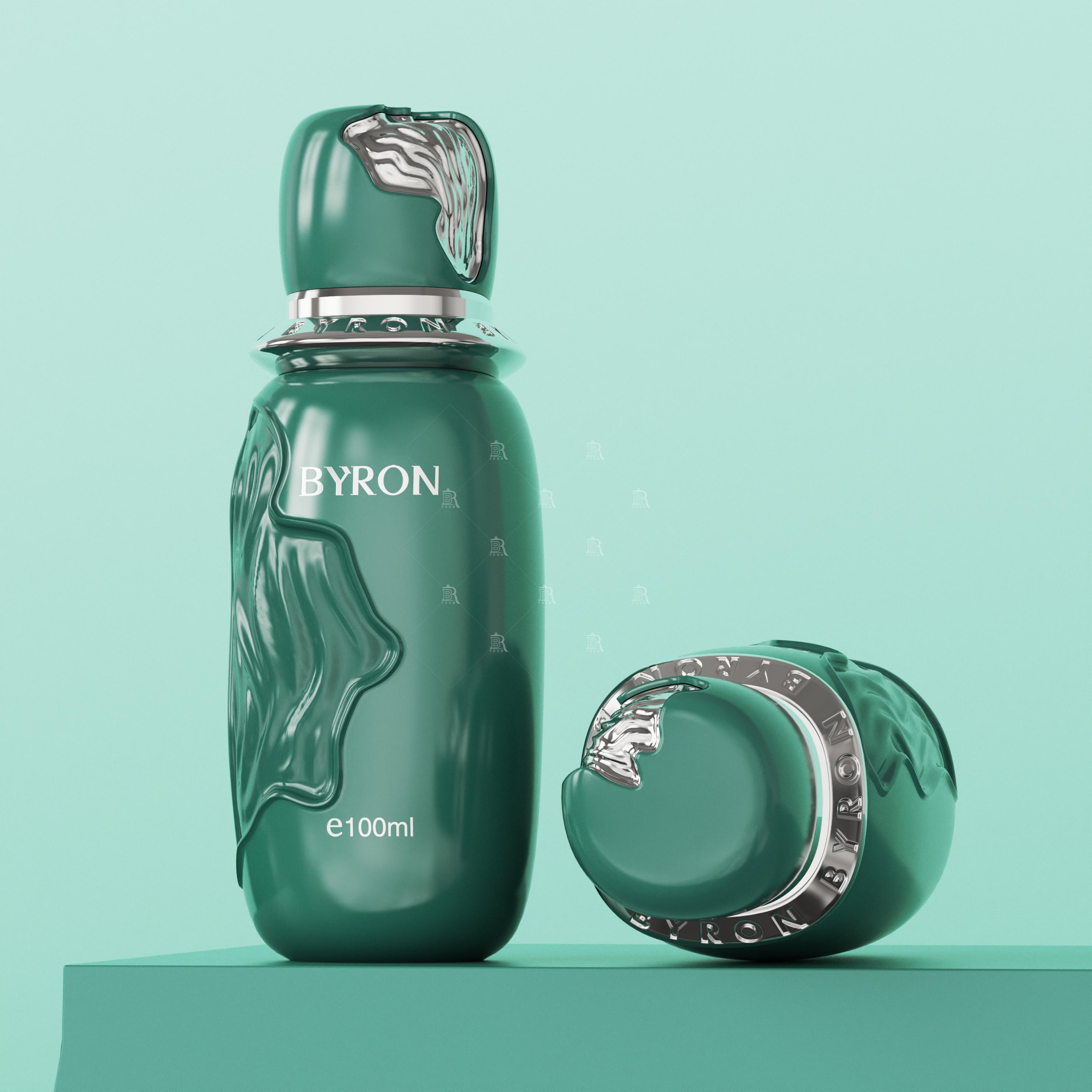 100ml BYRON Perfume Bottle_Multi-color Lacquer Bottle_Metal Embossed Cap Custom