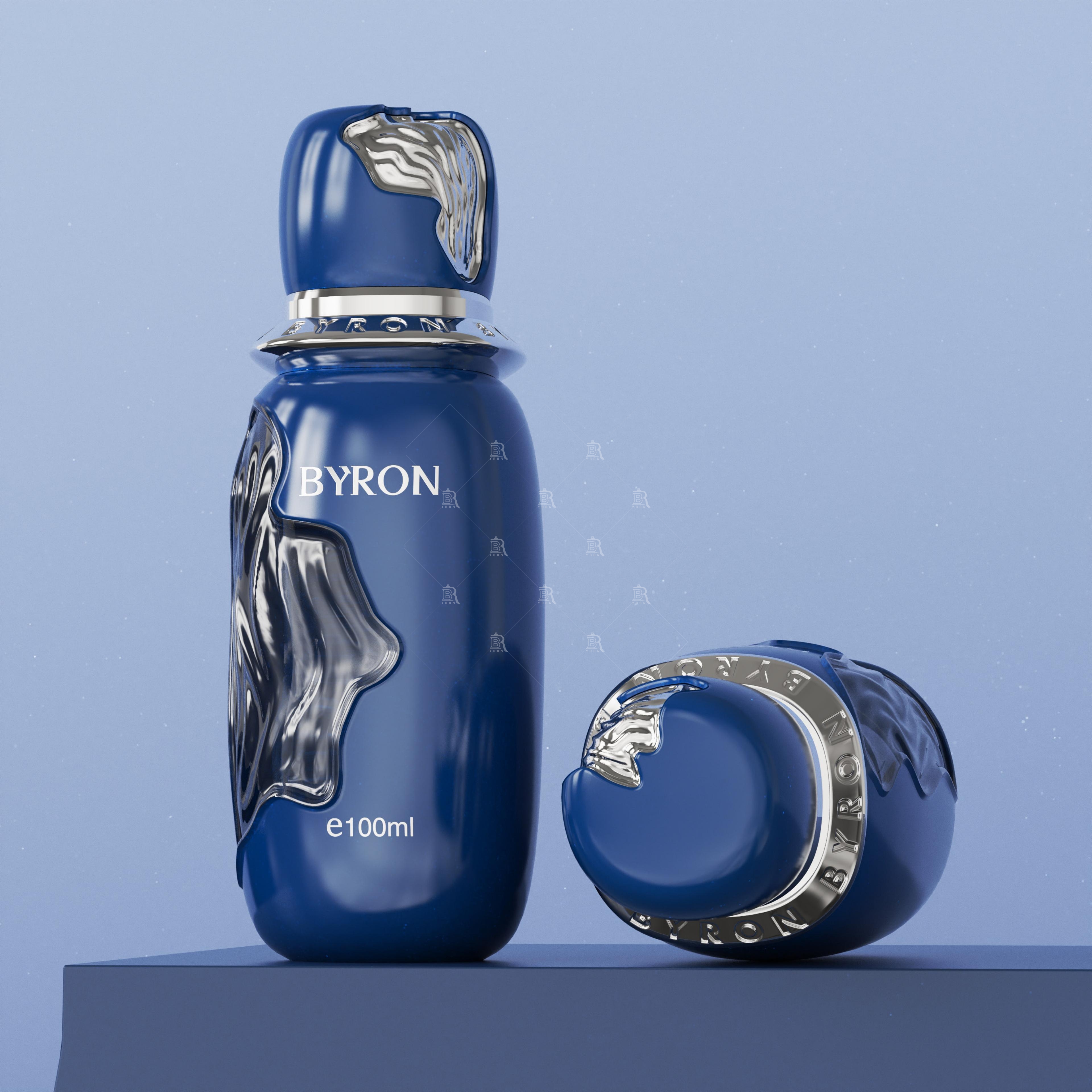 100ml BYRON Perfume Bottle_Multi-color Lacquer Bottle_Metal Embossed Cap Custom